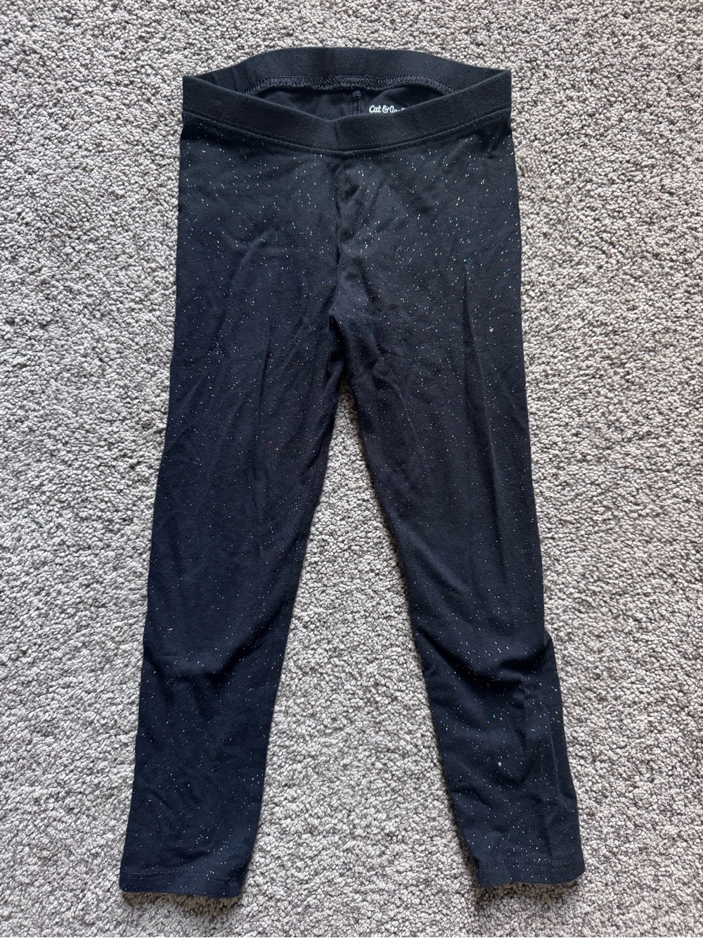 Cat & Jack Black Glitter Kids Leggings